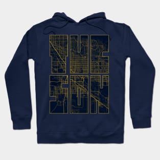 Tucson, USA City Map Typography - Gold Art Deco Hoodie